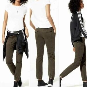 Aritzia TNA Heroic Cotton  Jogger Pant Zipper Cuff Brown Size 6